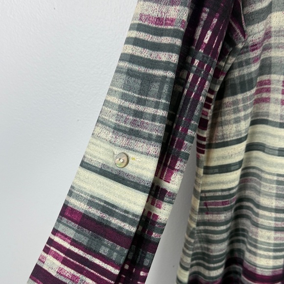 Joseph Ribkoff Casual Plaid Multicoloured Striped Roll Up Sleeve Blouse Size 10 - Picture 6 of 14